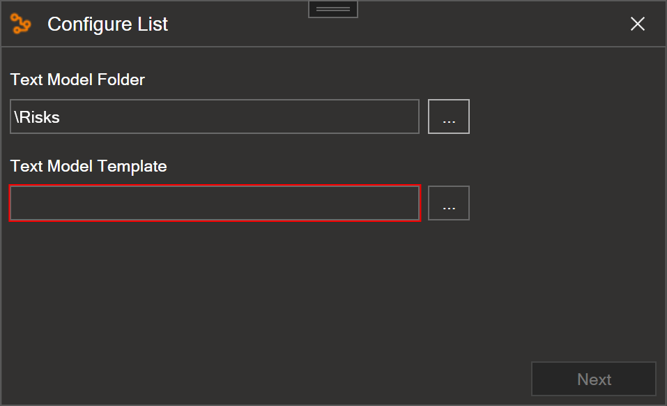 Configure list