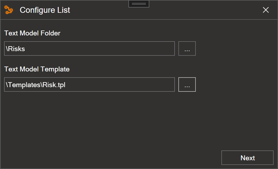 Configure list