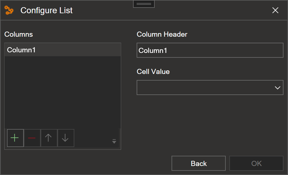 Configure list