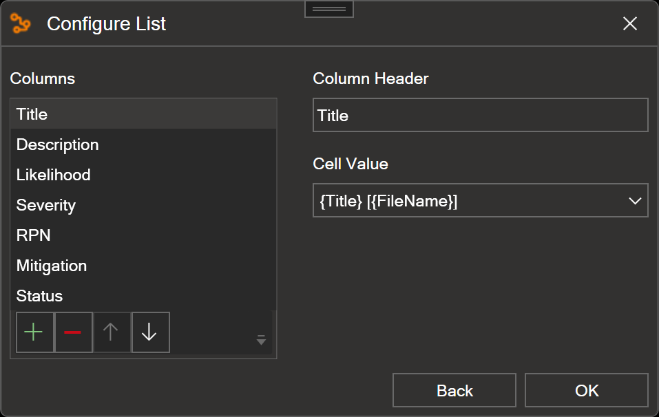 Configure list